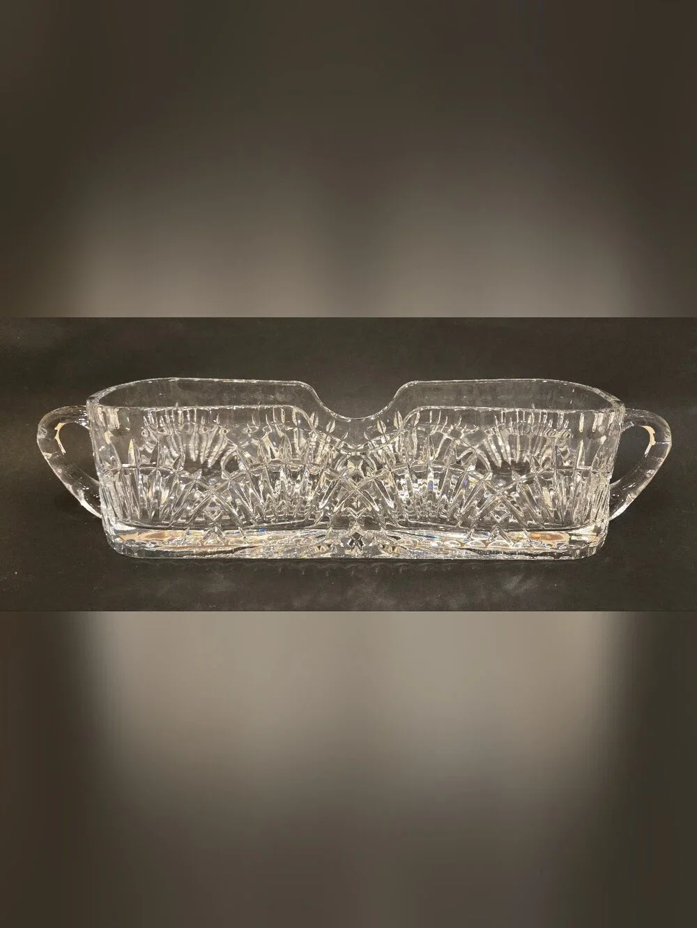 Vintage Godinger Shannon Crystal Flatware Caddy